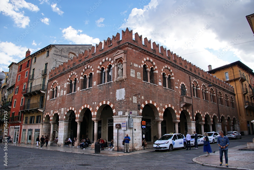The Domus Mercatorum or Casa dei Mercanti on Piazza delle Erbe in Verona