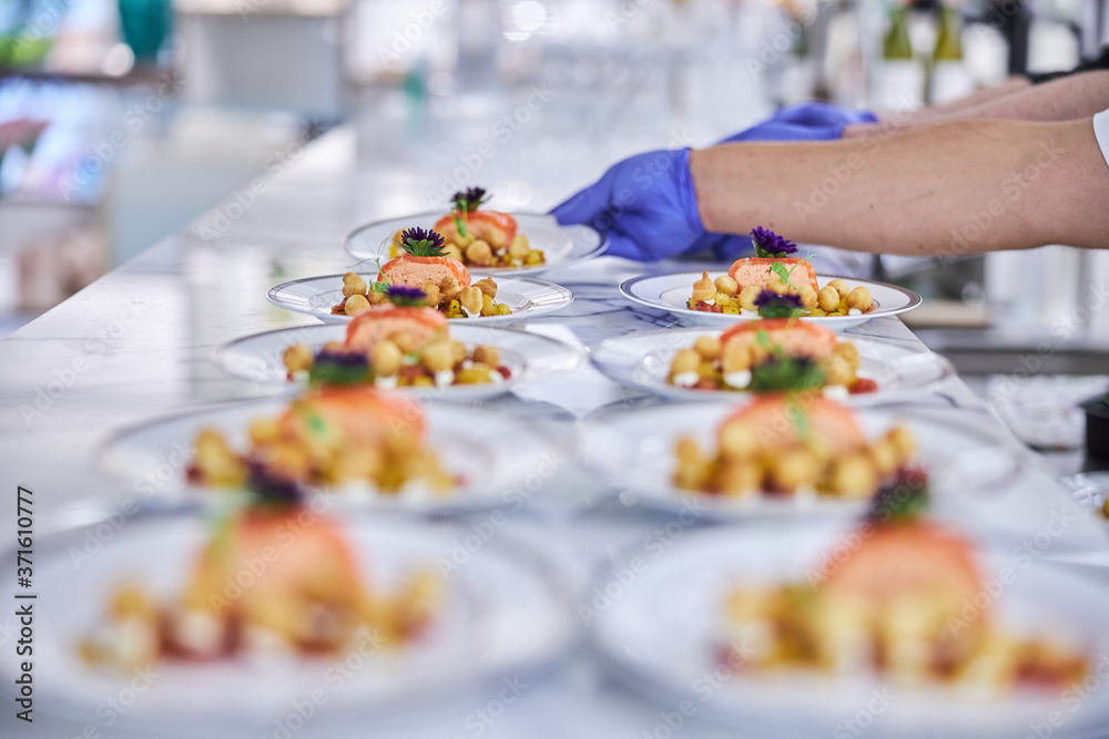 gourmet delicious food preparation in restaraunt gourmet delicious food preparation in restaraunt