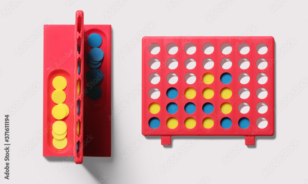 Connect 4 board game on a white background Connect 4 board game on a white background
