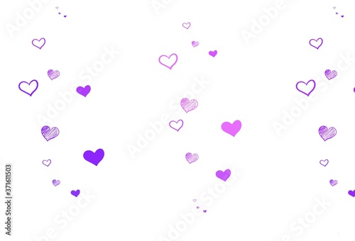Light Purple vector pattern with colorful hearts. © smaria2015
