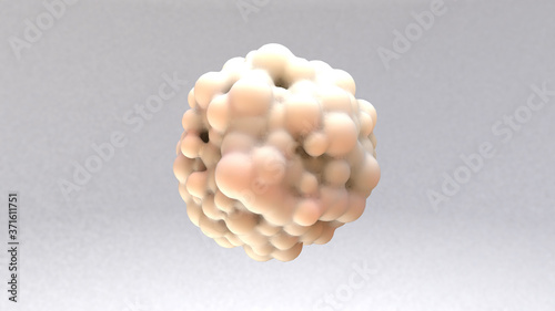 Growing tumor. Cancer cells causing metastasis cancerous tumor 3D animation