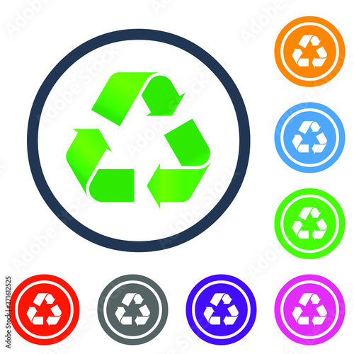 recycling symbol icon set