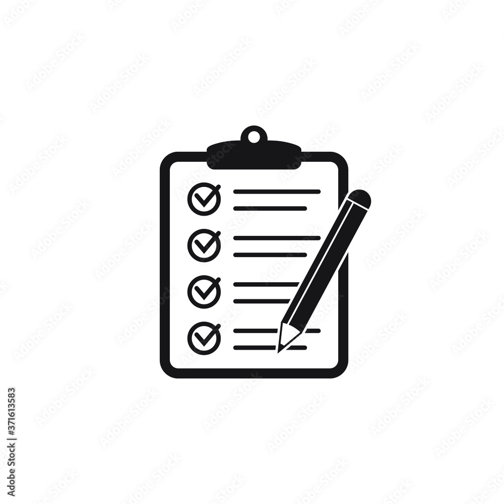 Clipboard pencil vector icon. Black illustration isolated on white background for graphic and web design. Clipboard pencil vector icon. Black illustration isolated on white background for graphic and web design.