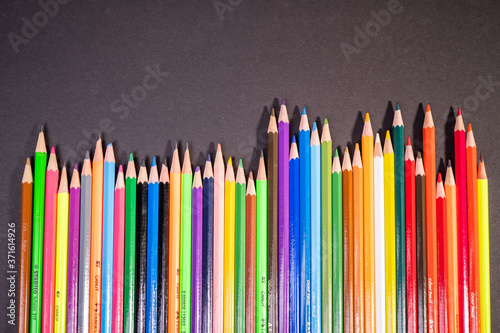 back to school concept. stationery items on wooden desk