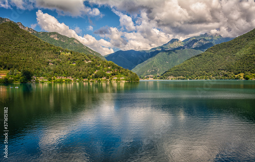 Ledro Lake in Ledro Valley, Trentino Alto Adige,northern Italy, Europe. This lake is one of the most beautiful in the Trentino Alto Adige