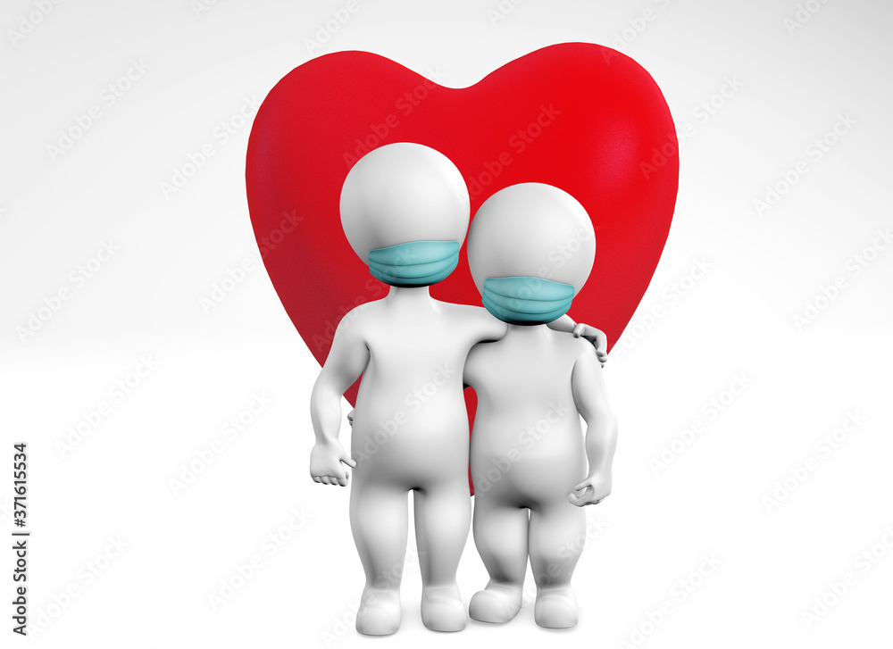 fatty family in quarantine in love 3d rendering fatty family in quarantine in love 3d rendering