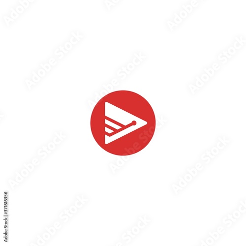 Wing Media Logo. Minimalist outline bird wing on triangle media symbol. Free Download Wing Media Logo. Minimalist outline bird wing on triangle media symbol. - GFXLoad