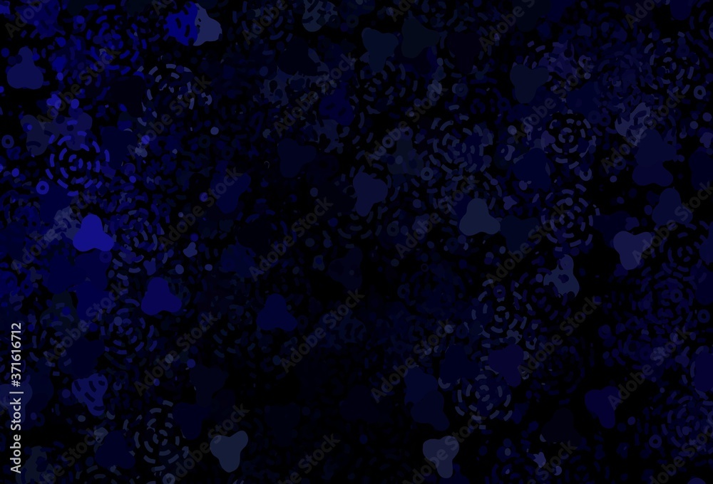 Dark BLUE vector pattern with random forms. Dark BLUE vector pattern with random forms.