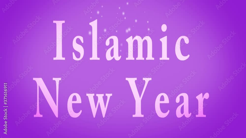 Islamic New Year Heading against Purple Gradient with Particle Effect Islamic New Year Heading against Purple Gradient with Particle Effect