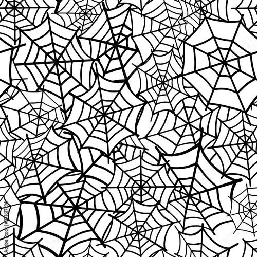 The pattern of the spider web. Design for Halloween  holidays. Halloween pattern. Hand drawn vector illustration