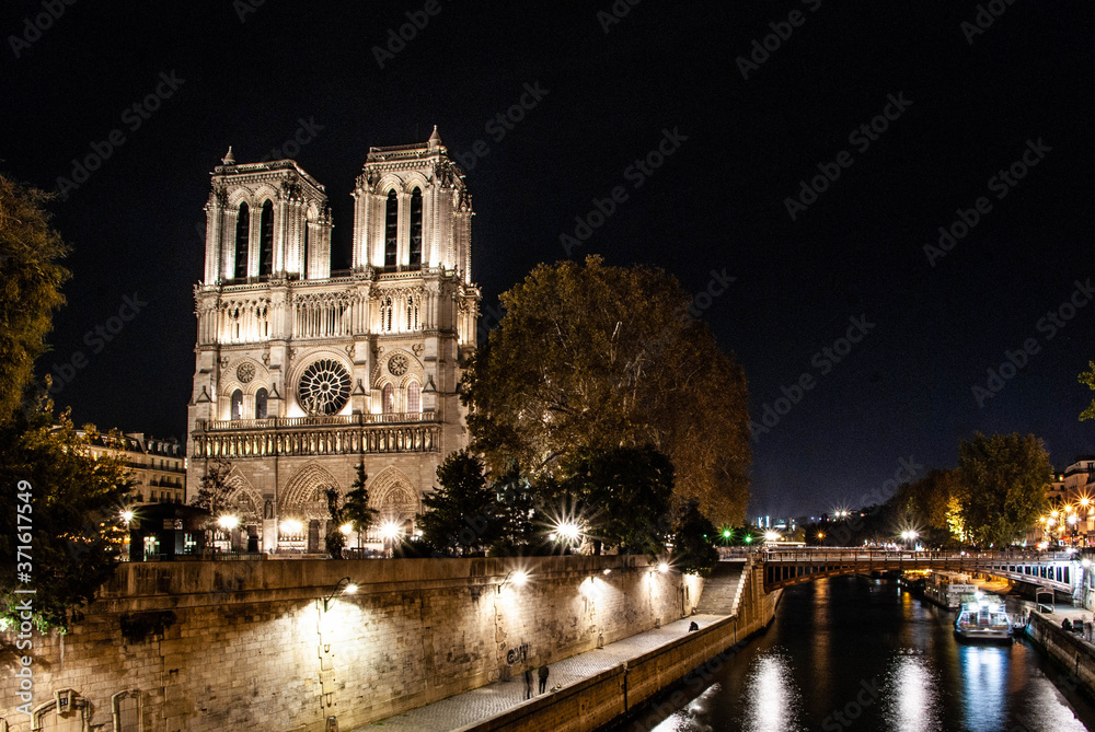 Obraz premium Notre dame de Paris de nuit
