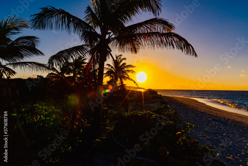 romantic sunset beach on the Caribbean island of Anguilla