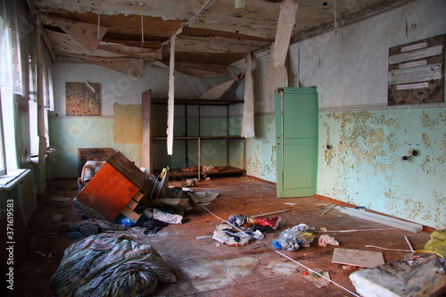 abandoned rooms in the building