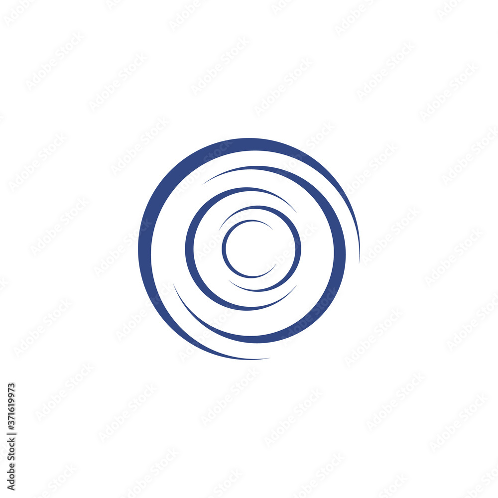 Spiral of blue focus. Isolated element on a white background. Object for decorating a digital concept Spiral of blue focus. Isolated element on a white background. Object for decorating a digital concept