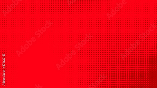 Dots halftone red color pattern gradient texture with technology digital background. Dots pop art comics with summer background.