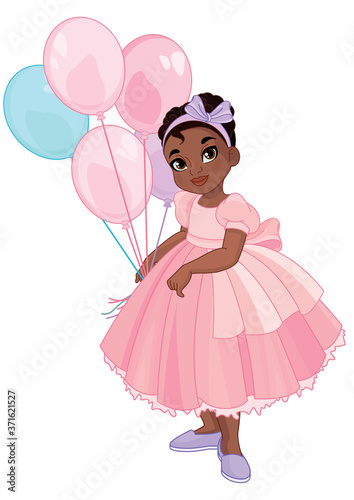 Cute Little Girl holding balloons