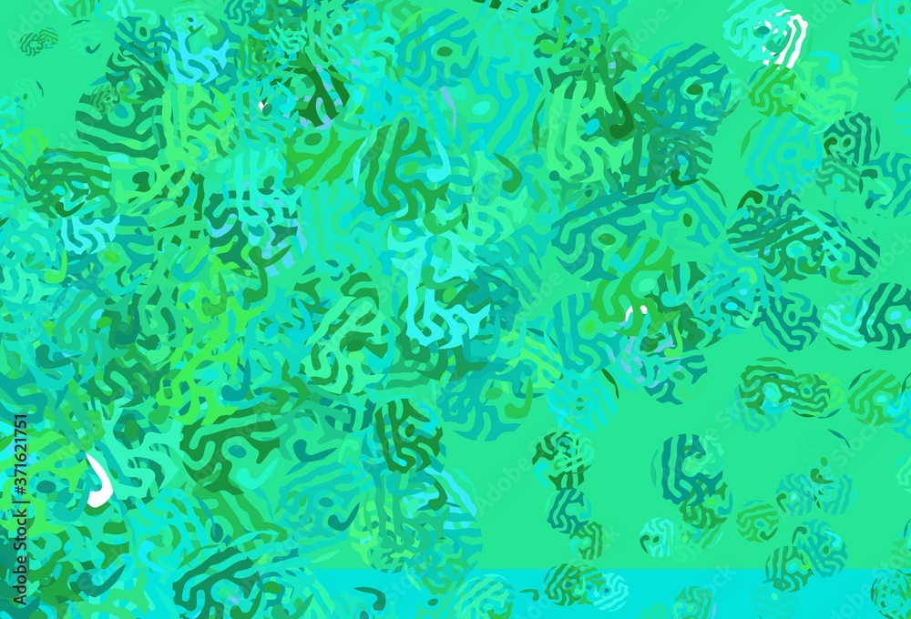 Light Green vector backdrop with memphis shapes. Light Green vector backdrop with memphis shapes.