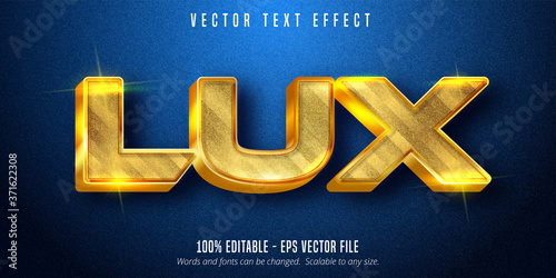Lux text, shiny golden style editable text effect