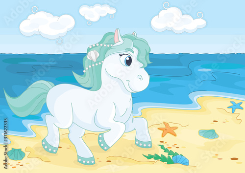 Horse on beach