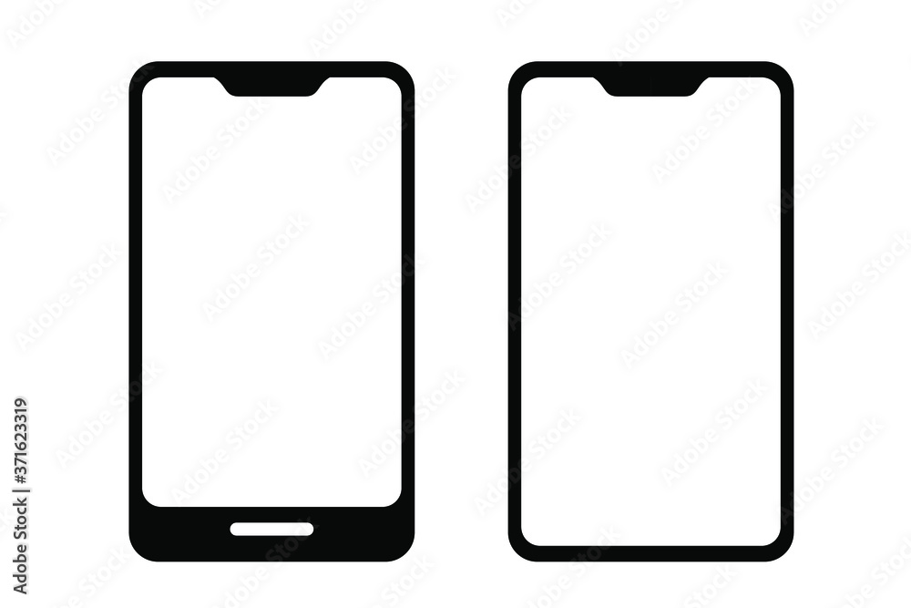 Simple 2 Vector Outline and Silhouette Icon, Smartphone
Simple 2 Vector Outline and Silhouette Icon, Smartphone