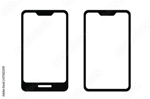 Simple 2 Vector Outline and Silhouette Icon, Smartphone 