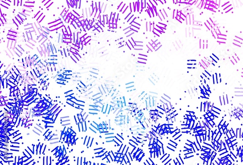 Fototapeta Naklejka Na Ścianę i Meble -  Light Pink, Blue vector pattern with sharp lines, dots.