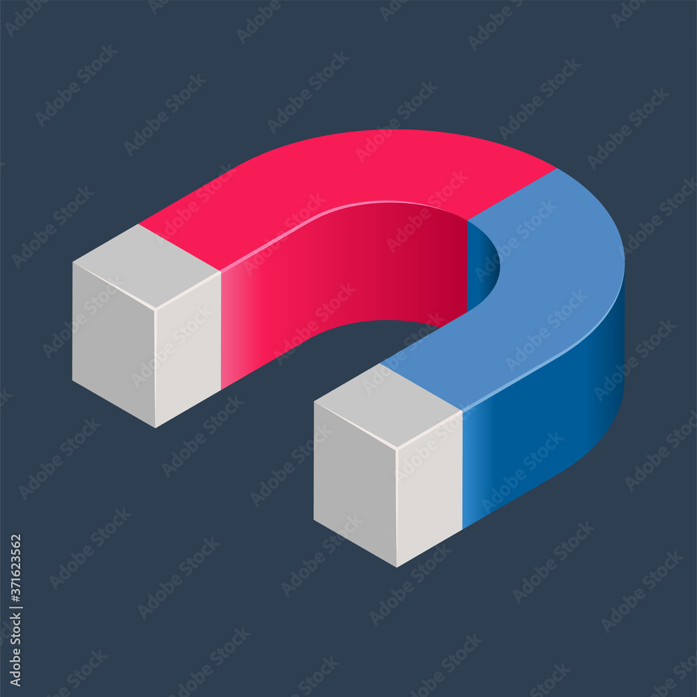 Banking & finance, Magnet attraction, Isometric 3D icon. Banking & finance, Magnet attraction, Isometric 3D icon.