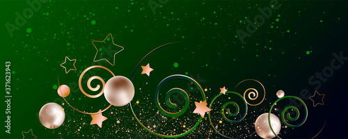 Abstract art gold design black background universal dressing luminous shiny color golden