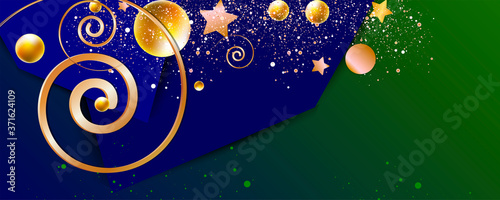 Abstract art gold design black background universal dressing luminous shiny color golden