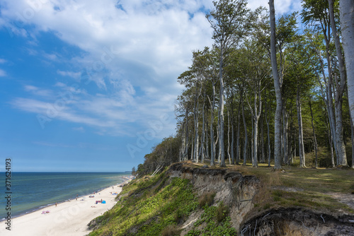 A beach with a cliff by the Polish sea