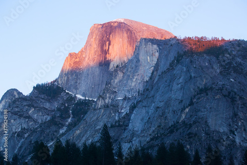 Half Dome in the warm light of sunset