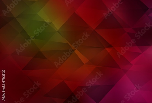 Dark Green, Red vector polygon abstract layout.