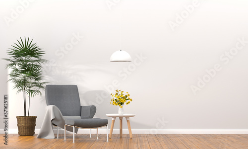 Modern living room interior, 3d rendering.