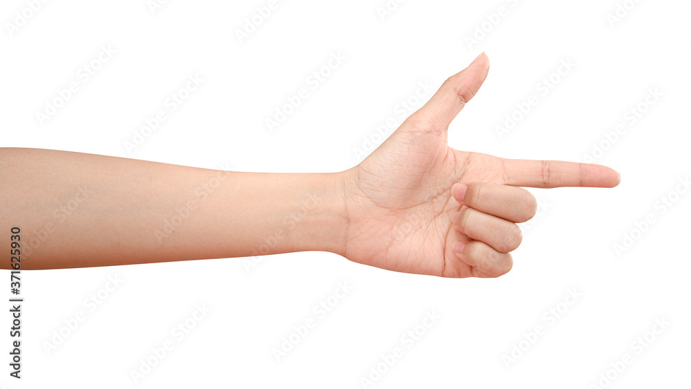Hand touching or pointing to something Hand touching or pointing to something