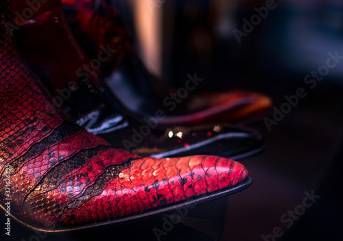 red leather men  shoes