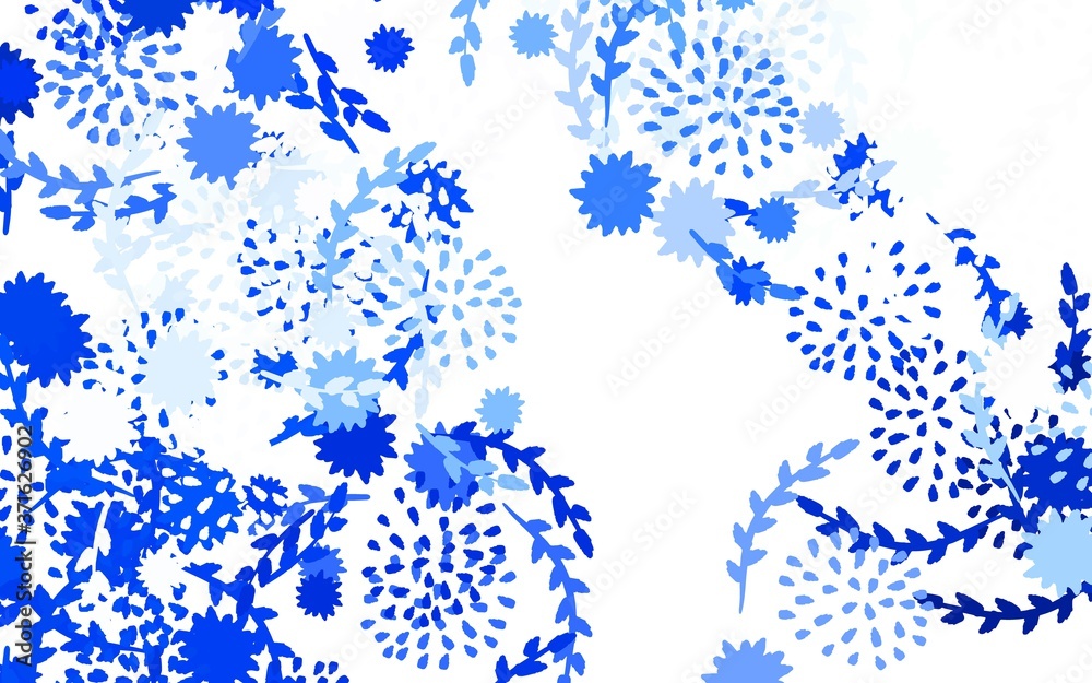 Light BLUE vector doodle backdrop with flowers, roses. Light BLUE vector doodle backdrop with flowers, roses.