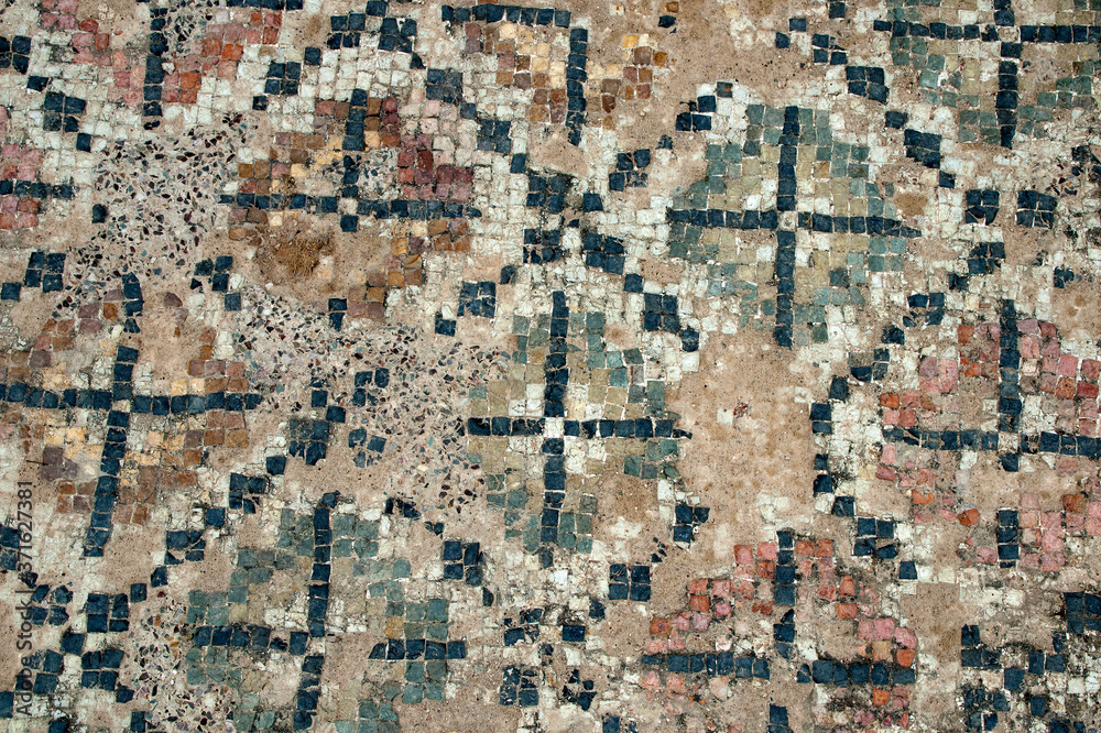 Thuburbo Majus Tunisia, close-up of a roman floor mosaic Thuburbo Majus Tunisia, close-up of a roman floor mosaic