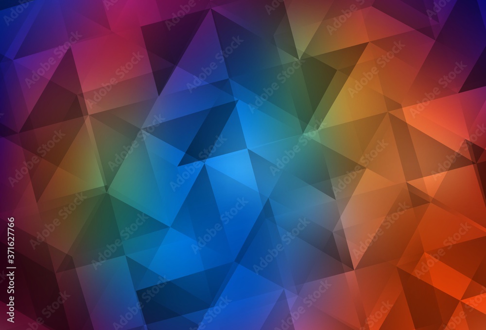 Dark Multicolor vector abstract polygonal template.