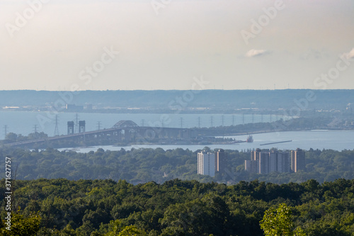 Smog and haze over industrial area in Hamilton