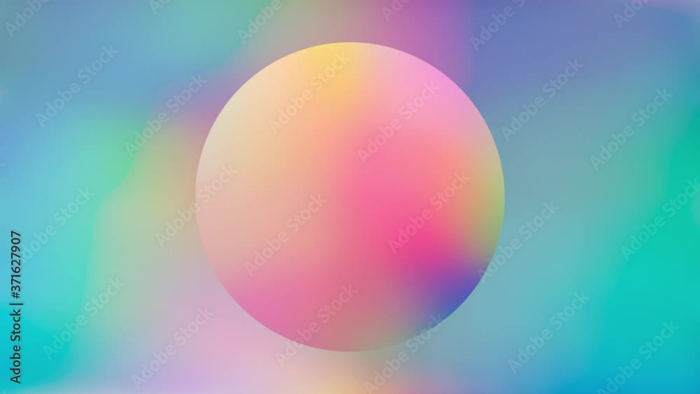 Abstract spectrum vaporwave holographic gradients with circle, trendy colorful seamless 4K video loop in pastel neon colour
