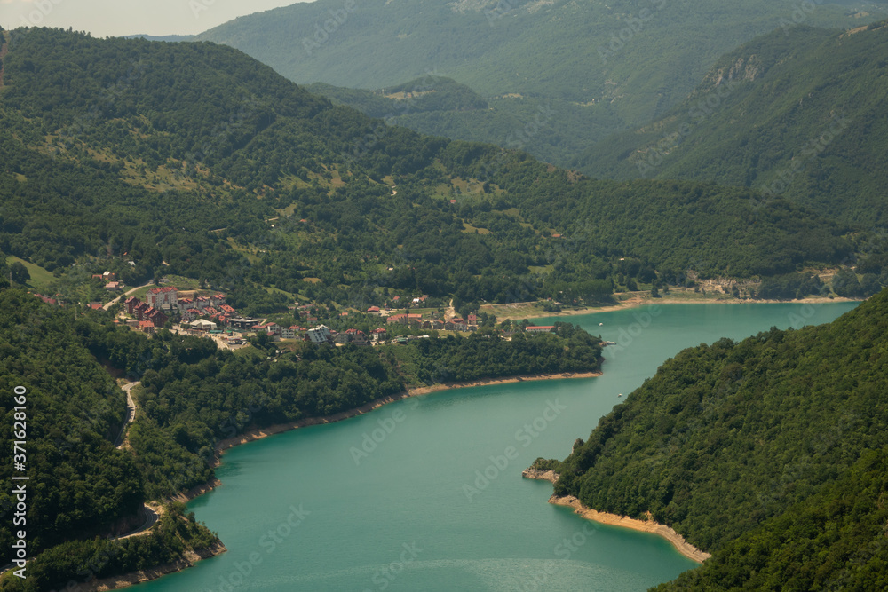 The town of Pluzine by the river Piva