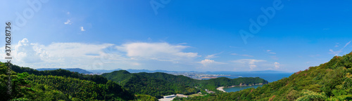 日峯山展望台から徳島市街方面を望む　パノラマ風景(徳島県徳島市)