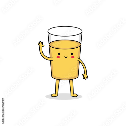 Cute lemonade glass cartoon character