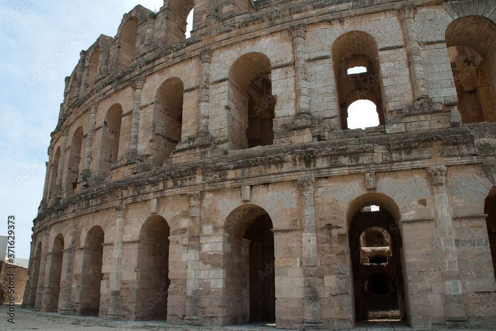 El Djem Tunisia,  exterior of a roman amphitheater