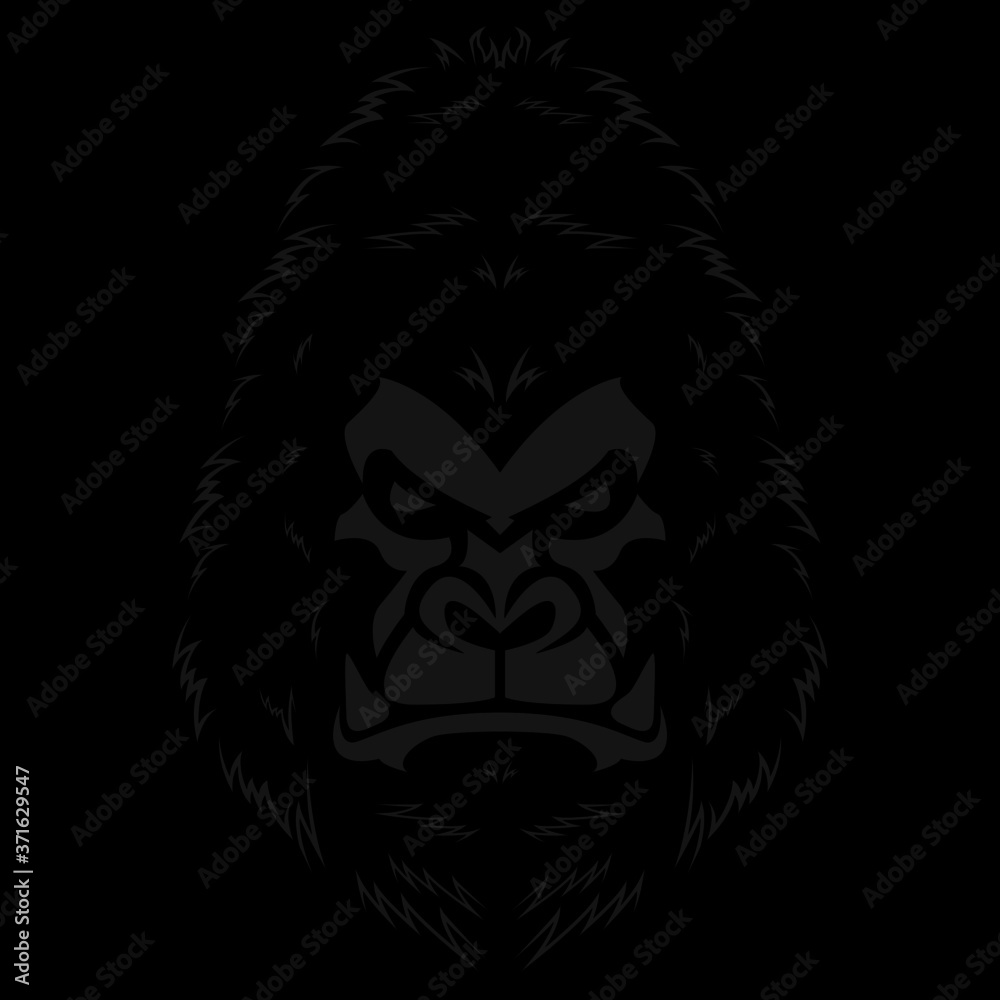 Obraz premium Ape Gorilla Silverback Stencil