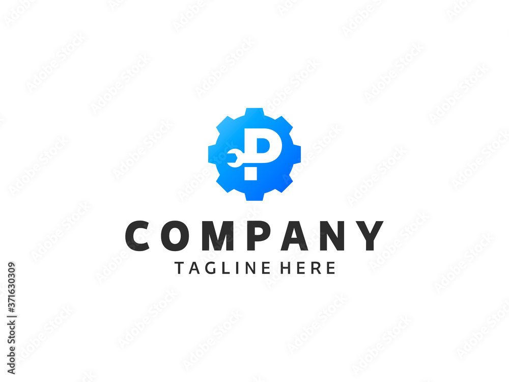 Letter p wrench logo Letter p wrench logo