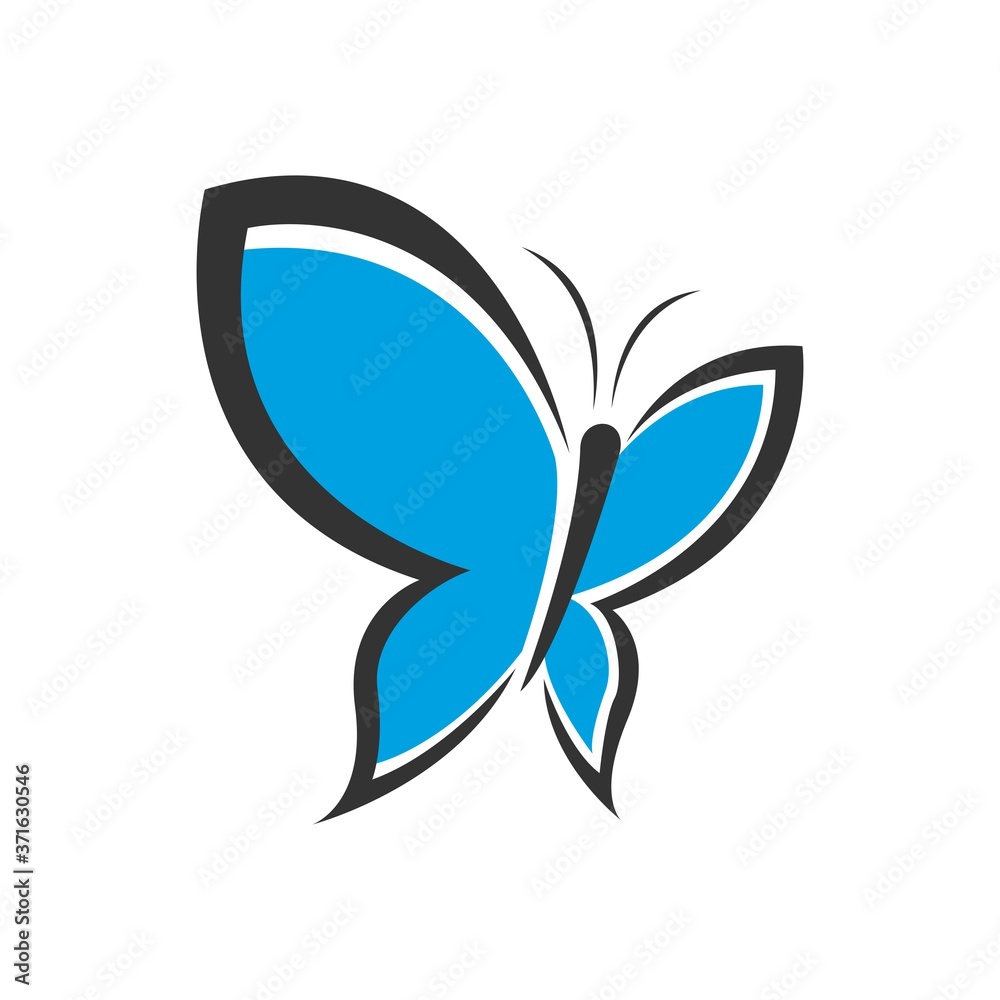blue modern abstract beautiful butterfly vector illustration design