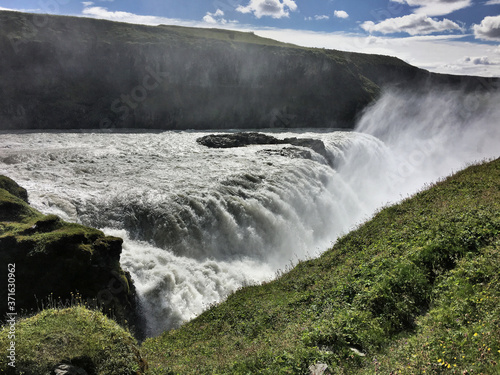 A view of the Gulfoss waterfall in Iceland