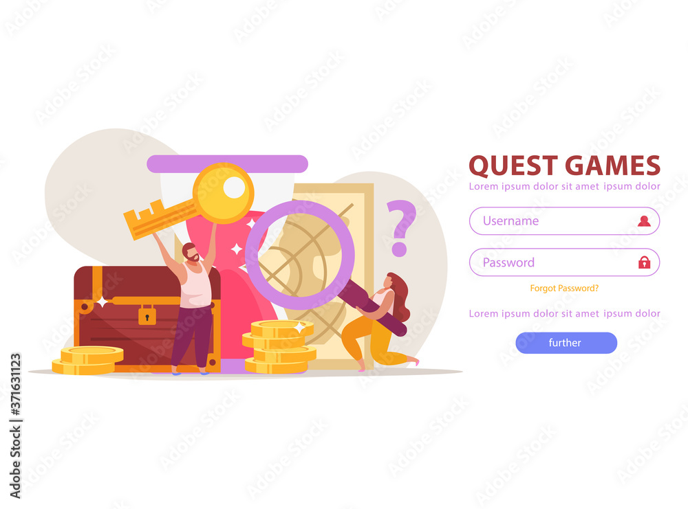Quest Games Login Page
