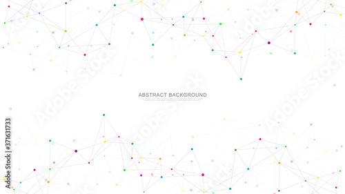 Abstract plexus background with connecting dots and lines. Global network connection, digital technology and communication concept.